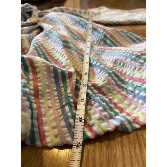 J Crew Multicolored Striped Balloon Sleeve Fit And Flare Mini Dress Size… - Picture 7 of 8